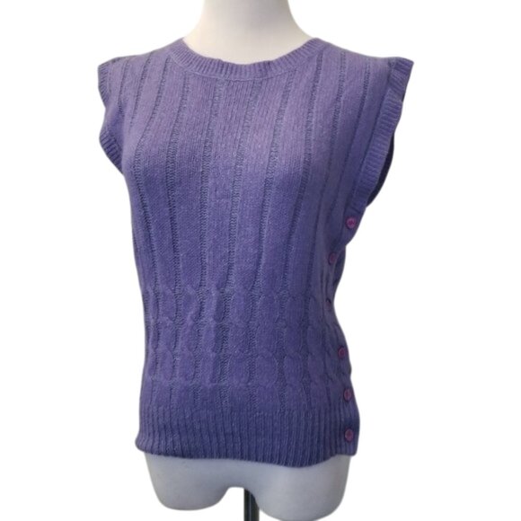 The Denver sleeveless side buttons sweater women's size Medium (AB-1) - Picture 1 of 8